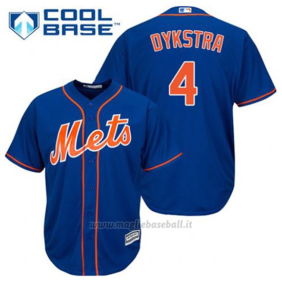 Maglia Baseball Uomo New York Mets Lenny Dykstra 4 Blu Alterner 1ªCool Base
